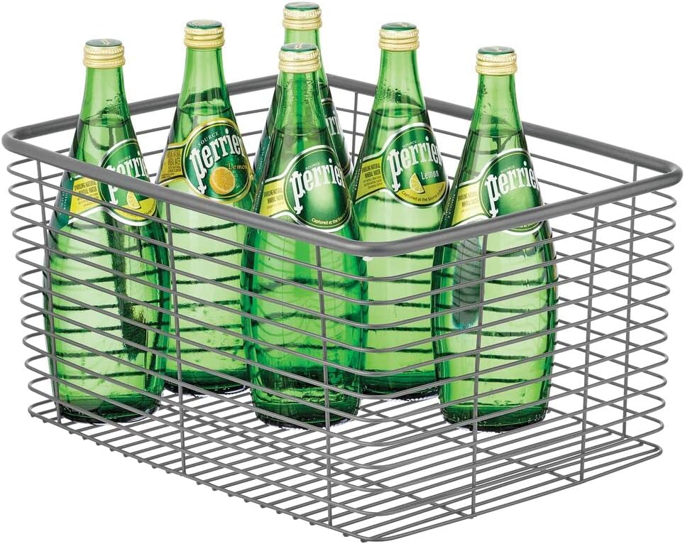 Metal Wire Food Organizer Storage Bin Basket, 3 Pack, Bronze B143142