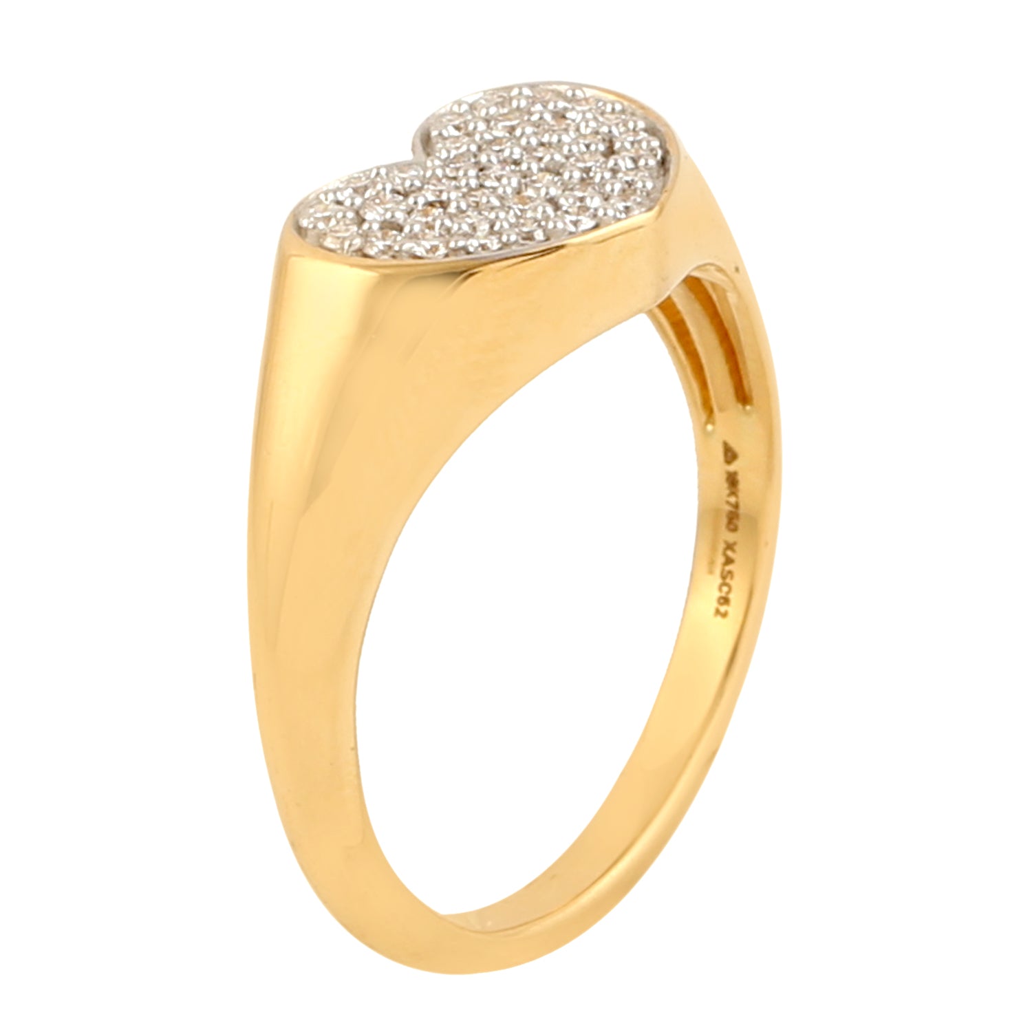 Yellow Gold Plated 925 Silver CZ Diamond Heart Promise Ring U77948