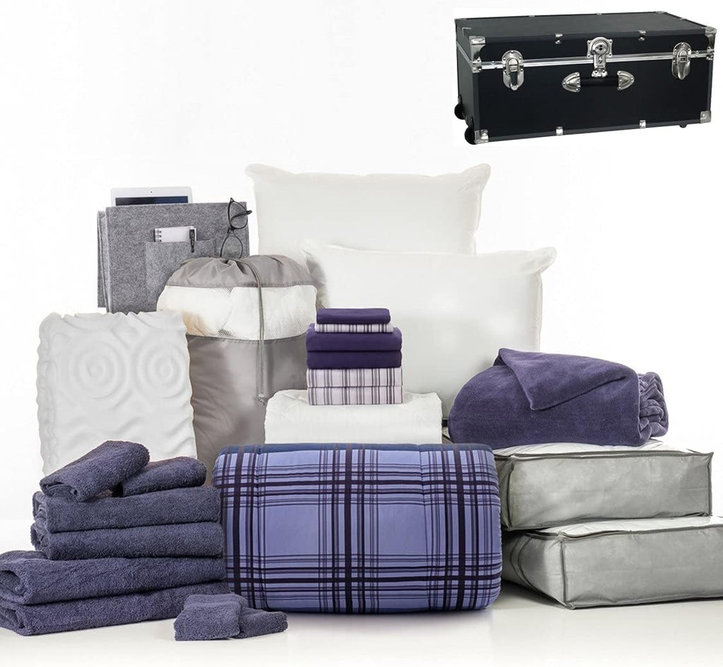 25-Piece Twin XL Bedding Bath Trunk Bundle Wonderland Gray H4318