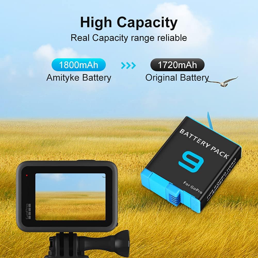 3-Pack 1800mAh Camera Batteries with 3-Channel USB Charger L5872
