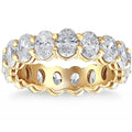 14k Yellow Gold Oval Cut Moissanite Eternity Ring O4886