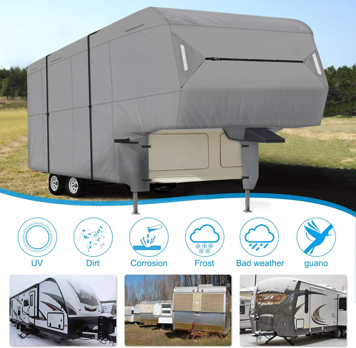 5th Wheel RV Cover Waterproof Ripstop Z3366