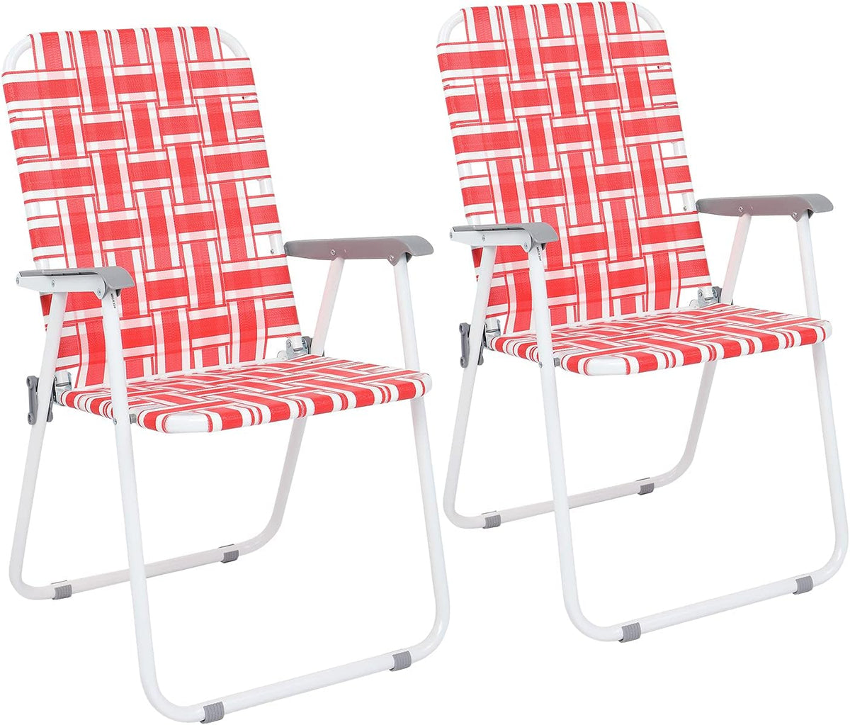 Red 2 Pack Folding Web Lawn Chair W280