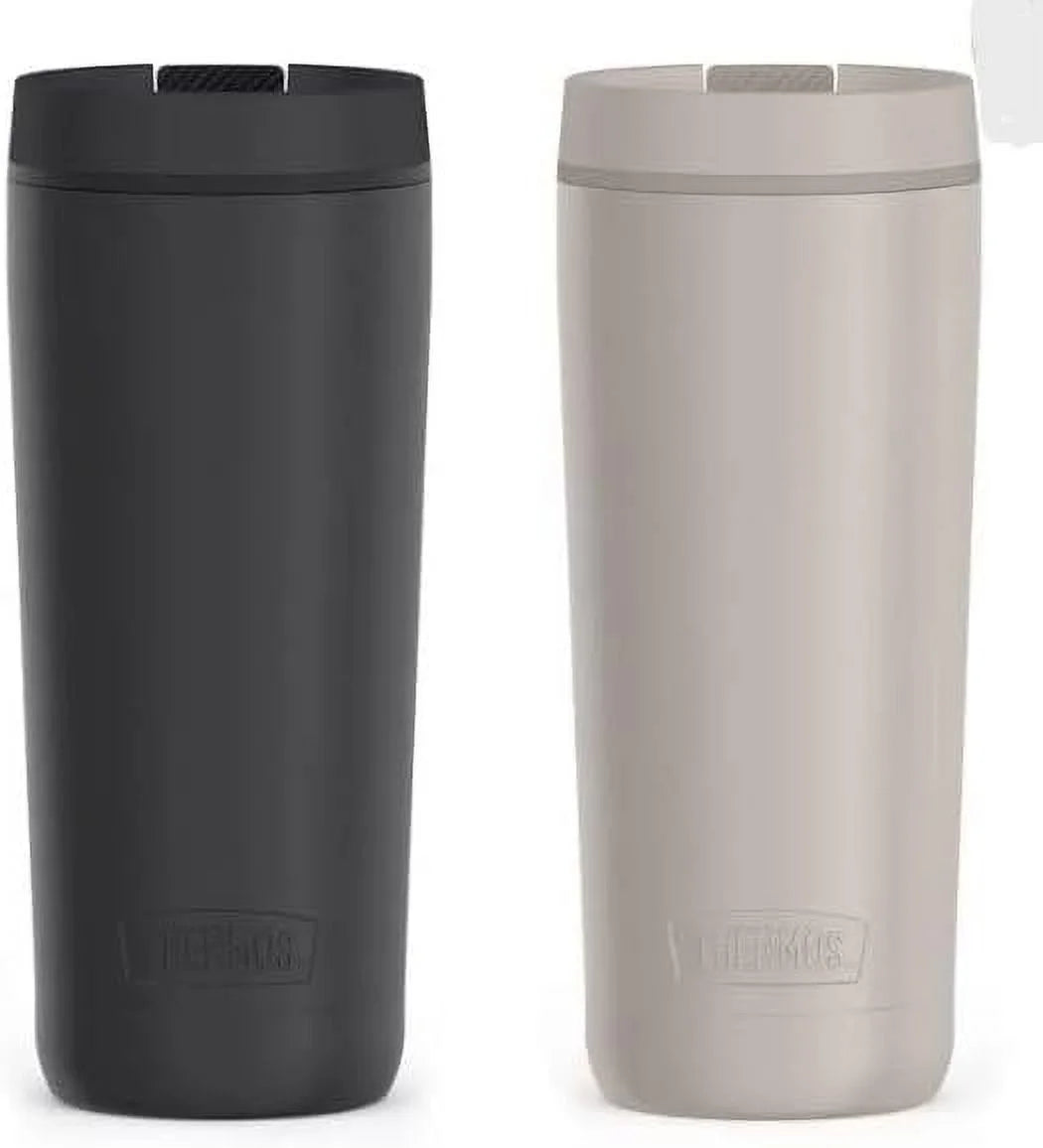 Black/Gray Stainless Steel 18oz Travel Tumbler, 2-pack O2494