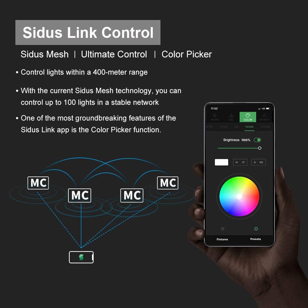 RGBWW On Camera Video Light with USB-C PD and Wireless Charging H4250