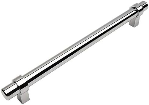 Polished Chrome Bar Cabinet Handle Pull 7-1/2 Hole Centers D98559