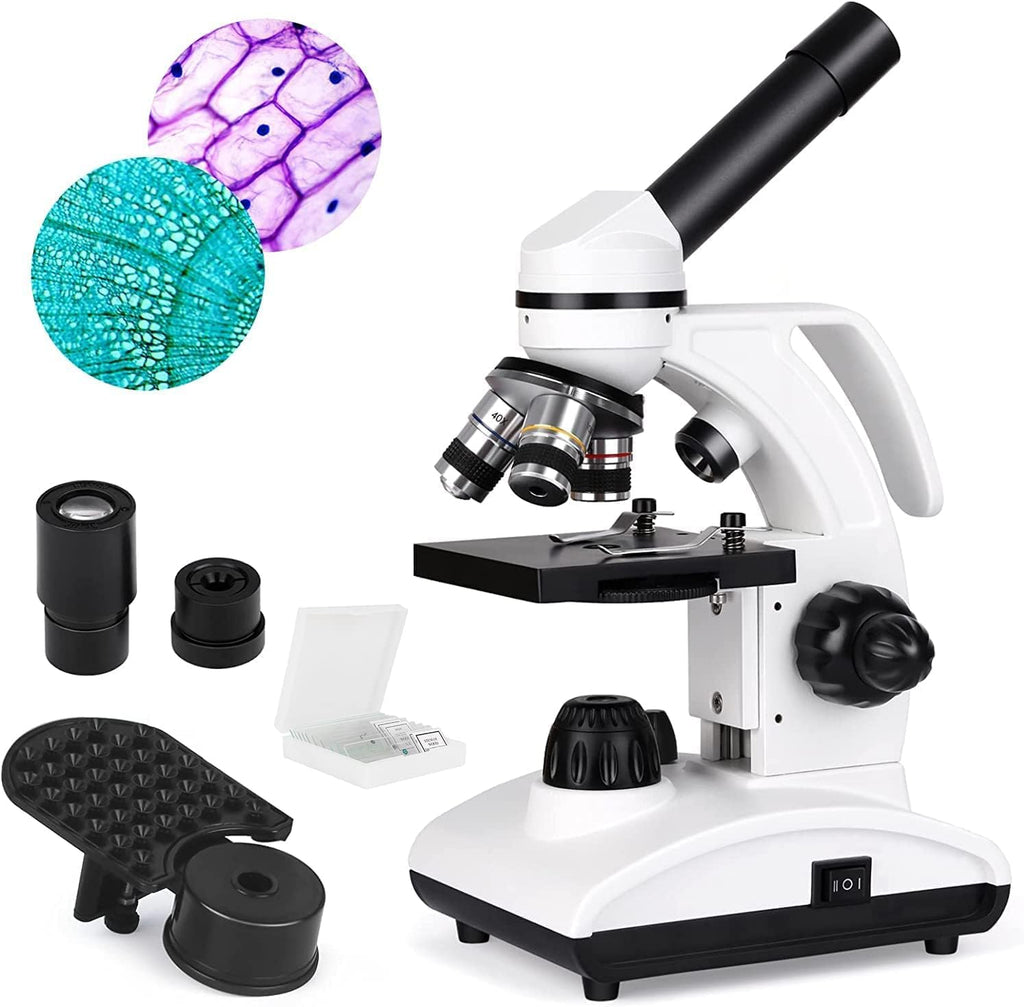 Cordless Biological Compound Monocular Microscope with Slides Set and Phone Adapter R34526