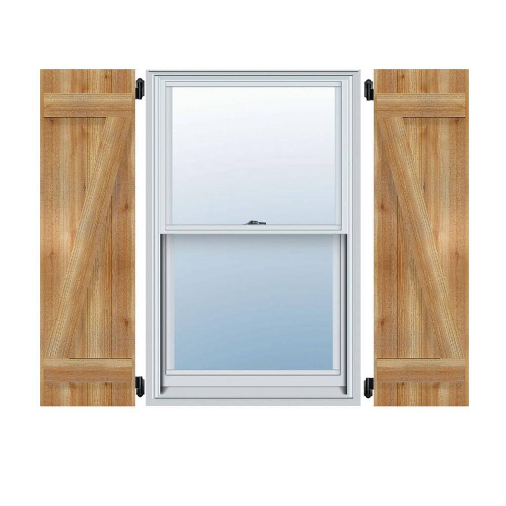 Rough Sawn Western Red Cedar Board-n-Batten Shutters with Z-Bar G8053