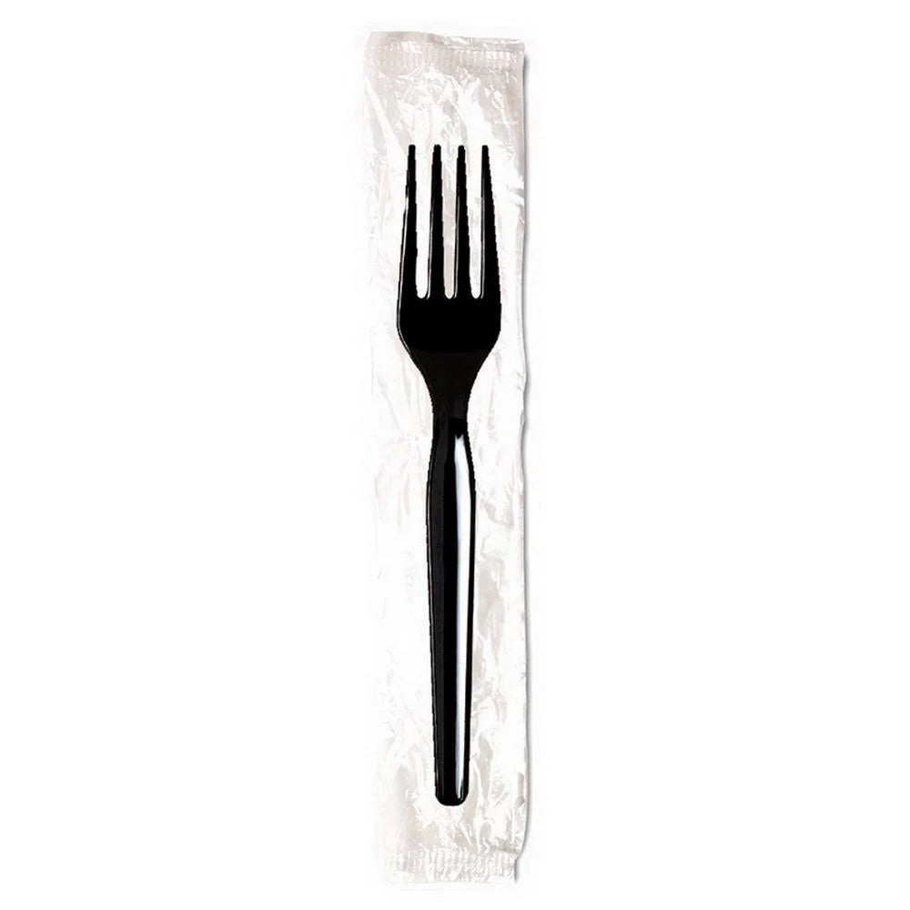 Polystyrene Fork, Medium-Weight, Black, 1000/Carton H454232