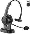 Wireless Bluetooth Headset with Microphone, AI Noise Cancelling, 35 Hrs Talk Time, USB Dongle, Charging Base, Mute Button, Pack of 2 Q5993
