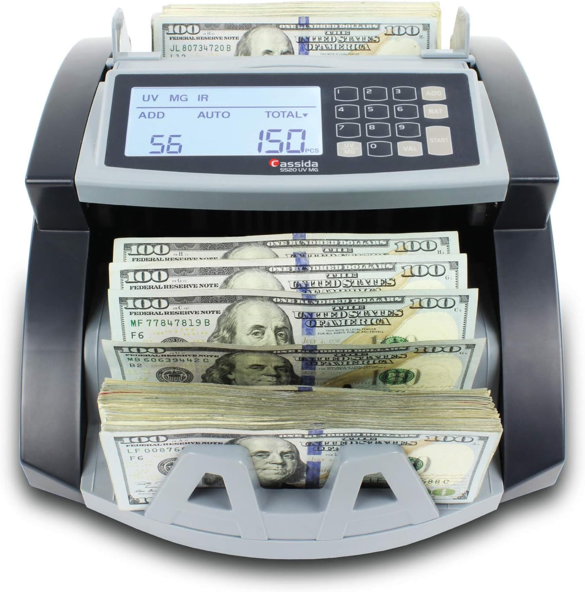 Money Counter with UV/MG/IR Counterfeit Detection, Add and Batch Modes, Large LCD Display N9072