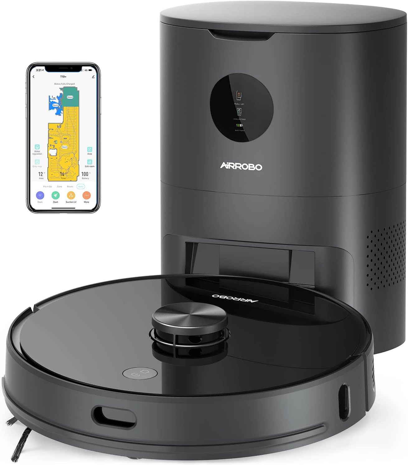 Robot Vacuum and Mop with Auto Dirt Disposal, Lidar Navigation, 250Min Runtime, 2700Pa Suction T308862