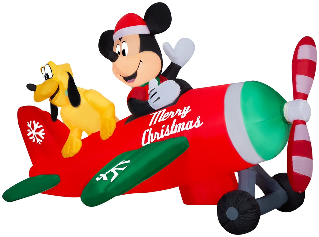 Animated Airblown Inflatable Airplane Scene with LEDs, 4.5 ft Tall D86735