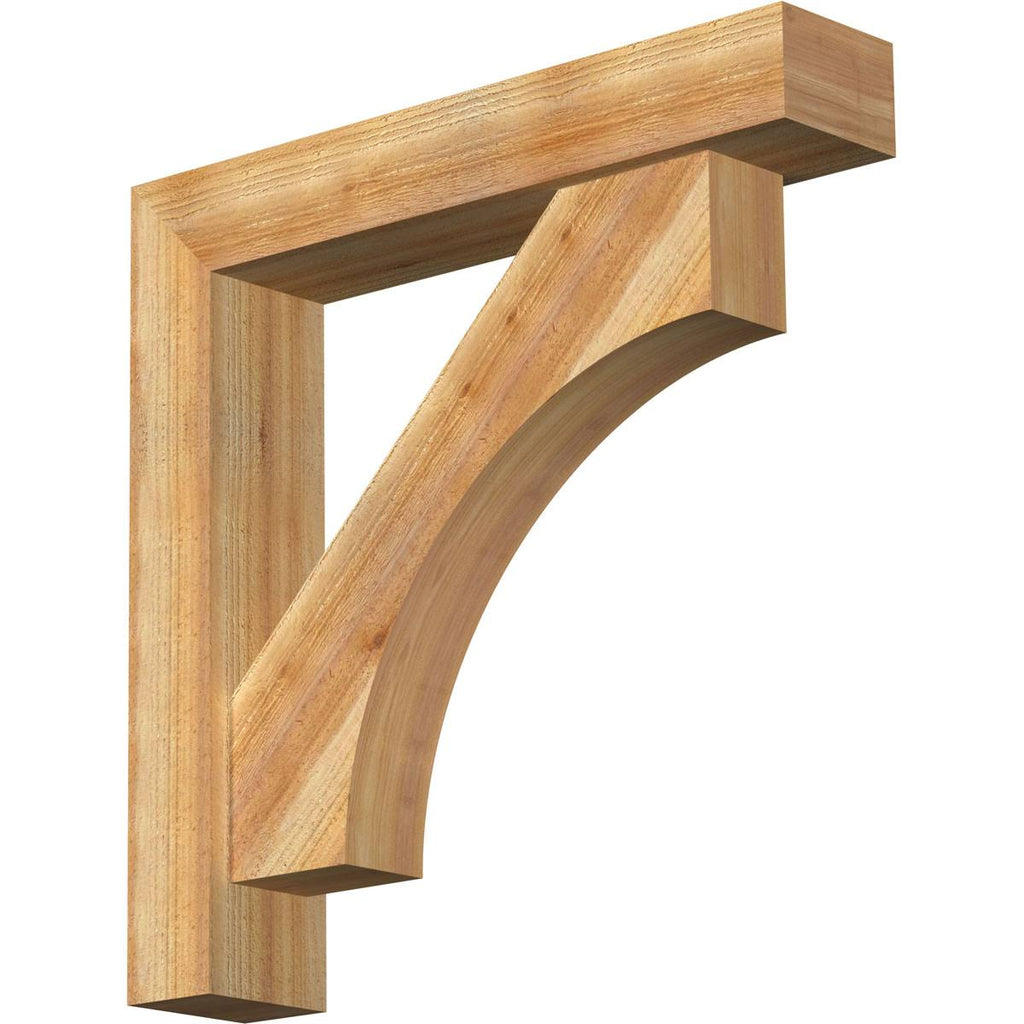 6x22W x 30x22D x 30x22H Rough Sawn Bracket with Offset Brace, Western Red Cedar V9543