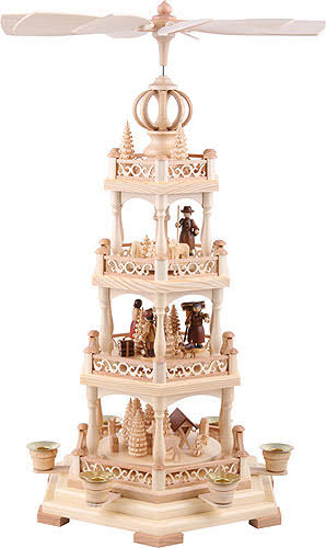 Natural 3-tier Christmas Pyramid, Height 58 cm E378973