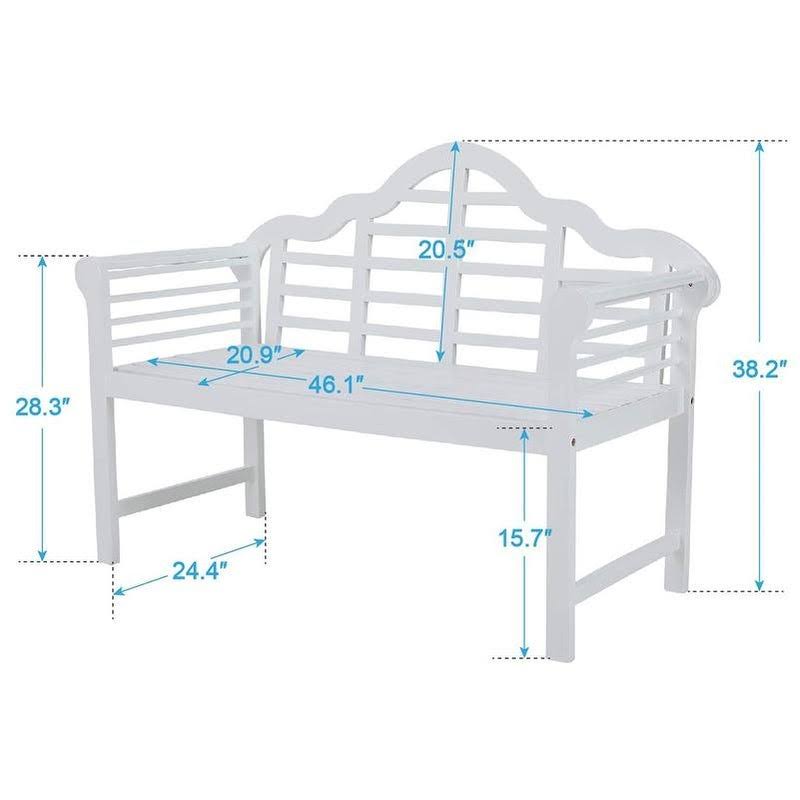 Black Acacia Wood Bench with Backrest and Armrests V687224