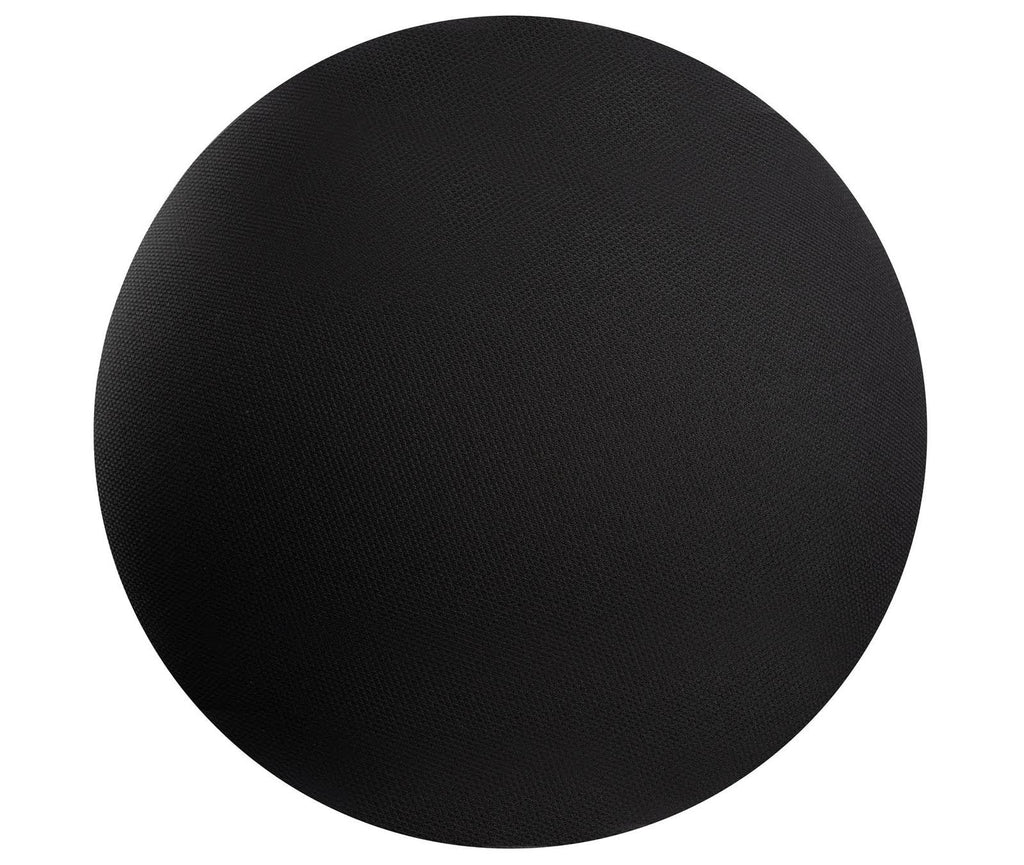 Designer Stool, Fabric Padded Black Seat, Grey Frame L9658