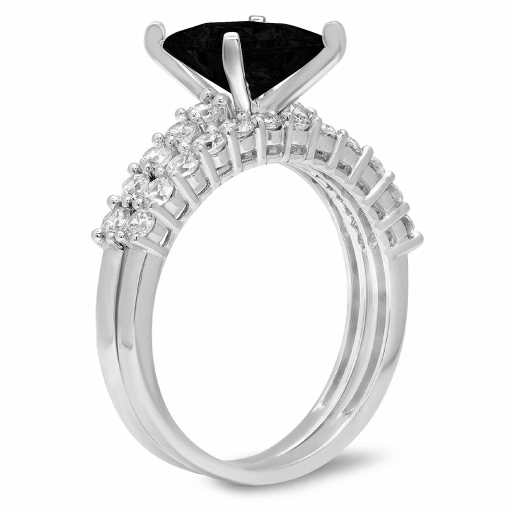 18K White Gold Solitaire Bridal Set L4630