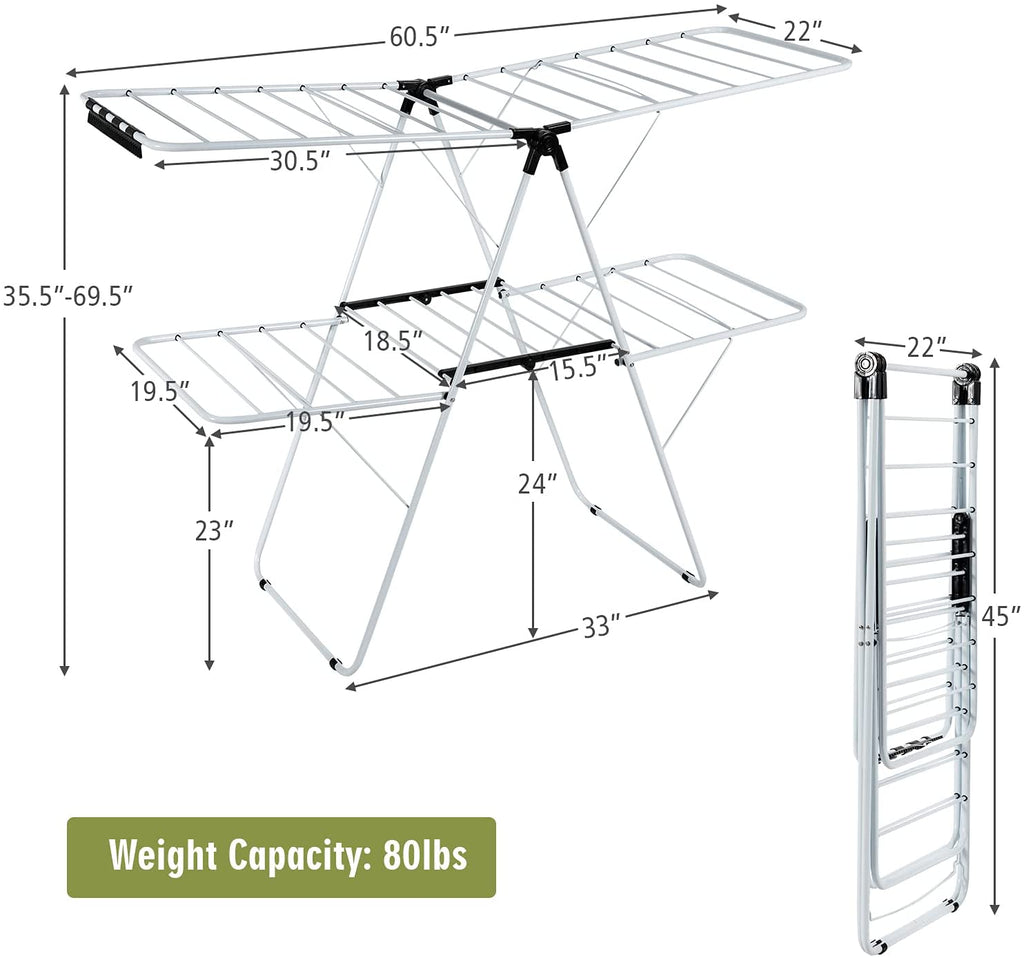 2-Layer Aluminum Clothes Drying Rack N121