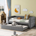 Gray Twin Size Upholstered Daybed with Trundle K285