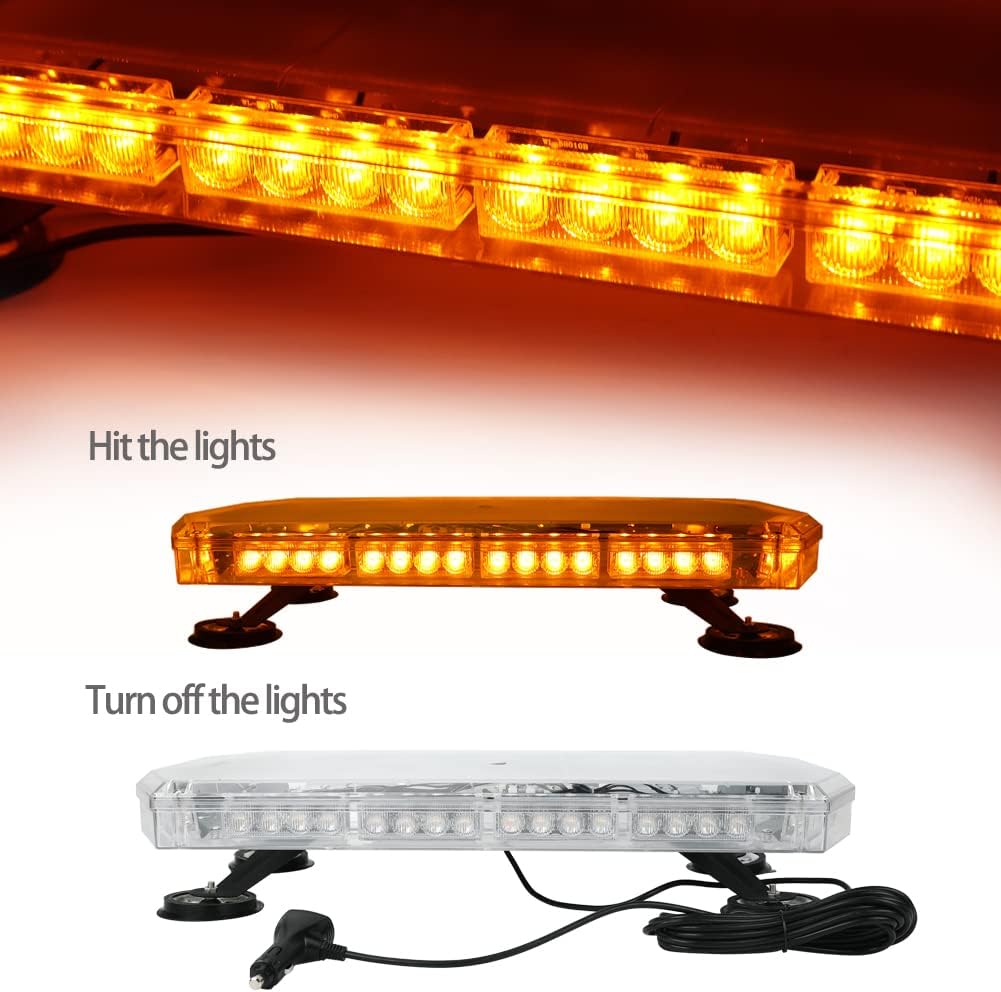 56 LEDs Emergency Warning Strobe Light Bar with 5m Cable and Double Switch, Pack of 2 I9935