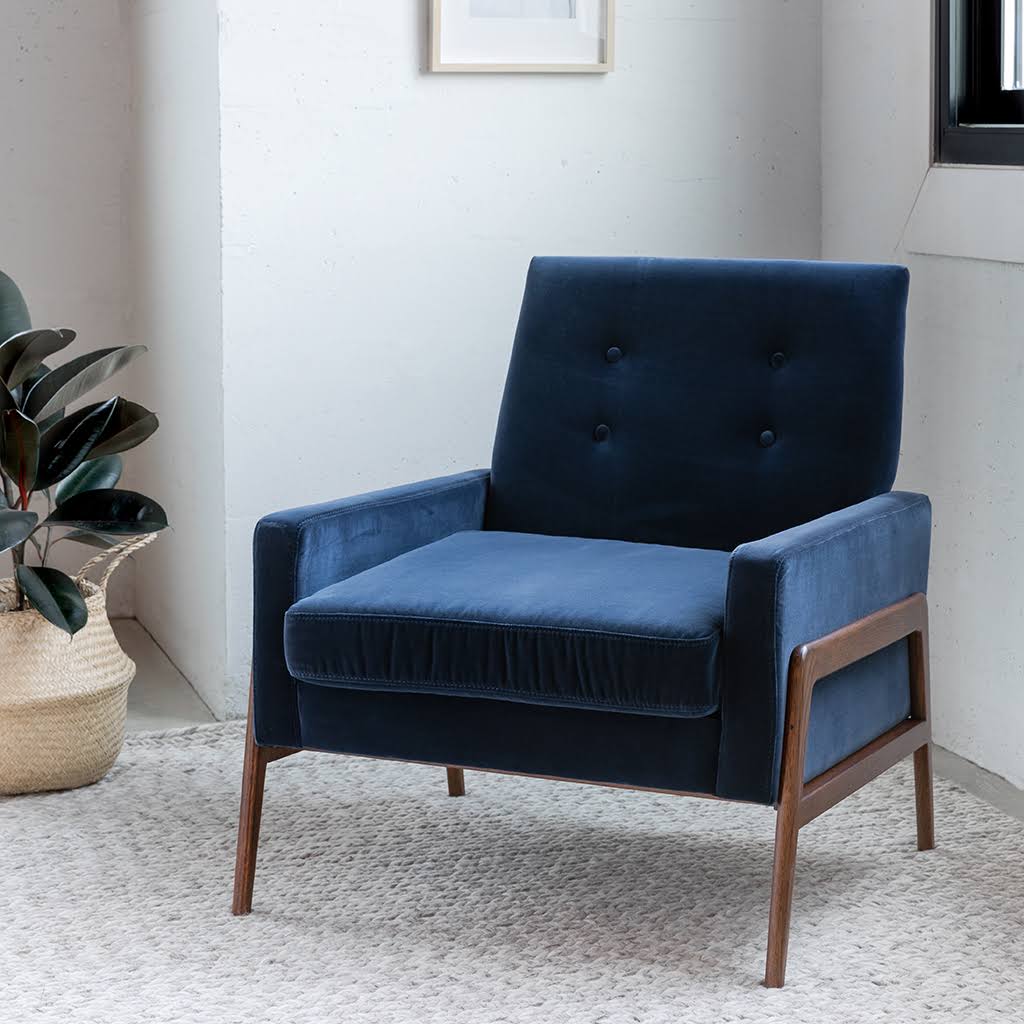 Blue Fabric Accent Armchair L609469