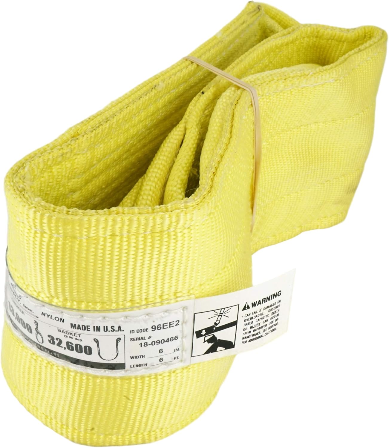 Nylon Lifting Slings, Eye & Eye, 2 Ply Twisted, 6,400 lbs Vertical Load Capacity, Pack of 2 M843462