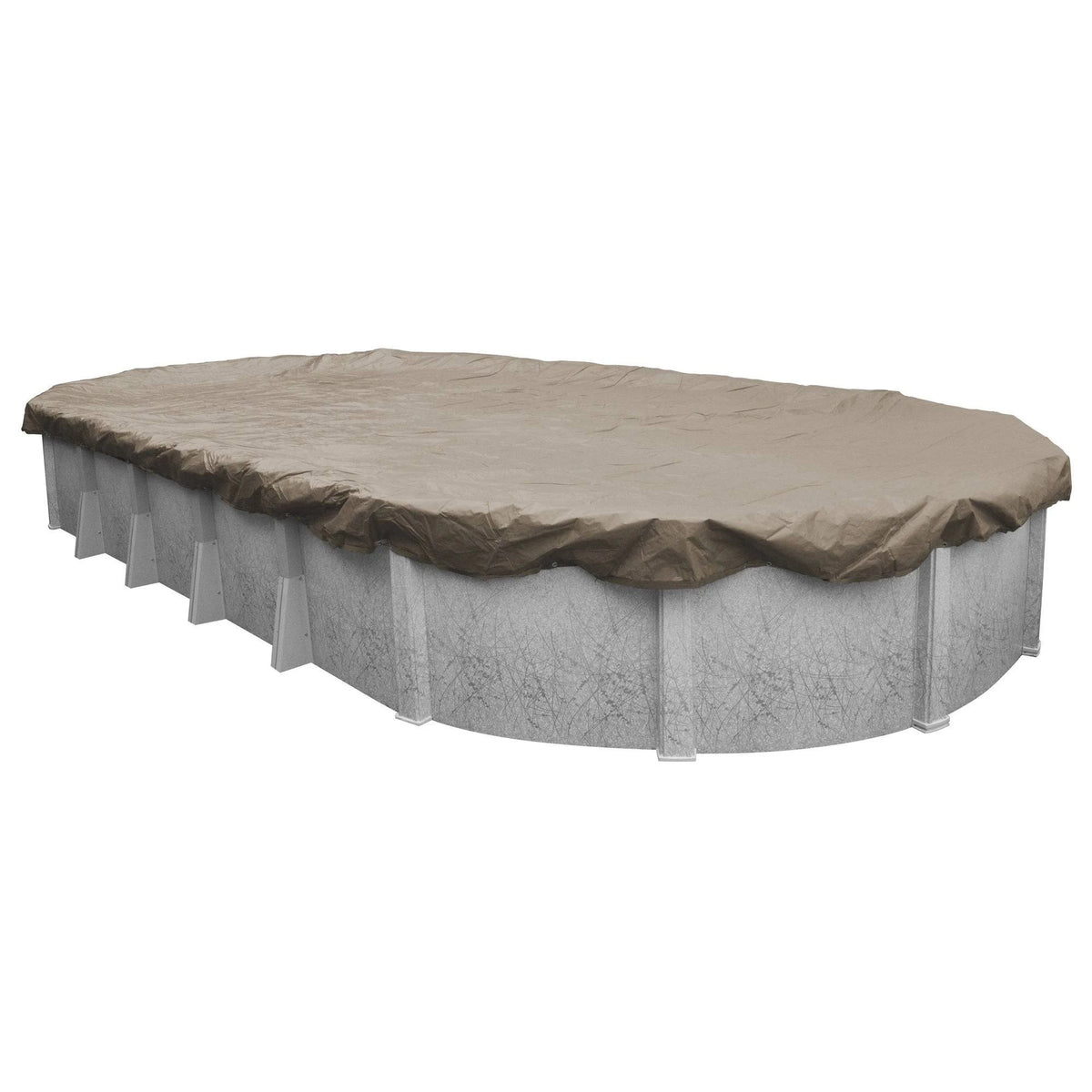 Beige Oval Pool Winter Cover, 16 x 32 ft I522568
