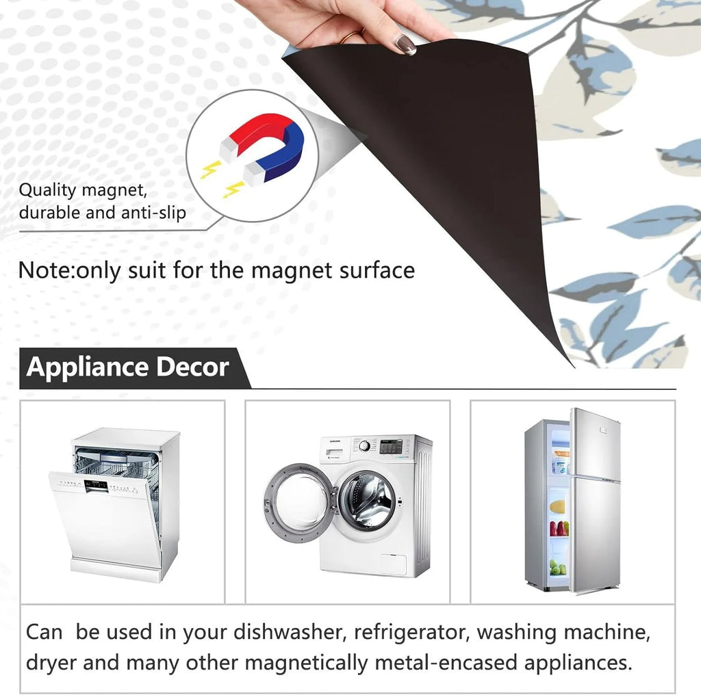 Flower Dishwasher Magnet Cover, 23x26 Inch Decorative Front Dishwasher Cover Sticker N19122