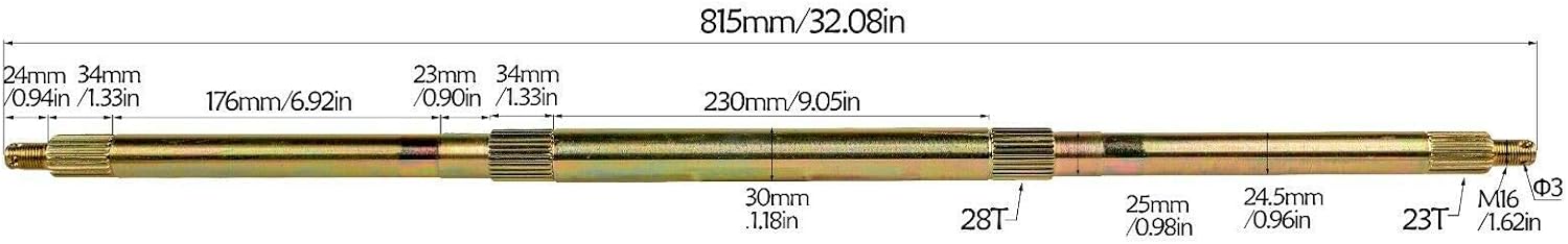 815mm Rear Axle Shaft Kit with 7.5" Brake Disc Z64141