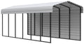 Galvanized Steel Carport Kit with 1-Sided Enclosure, 10' x 29' x 9' C42687