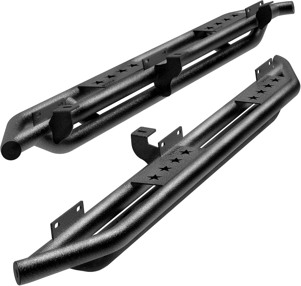 Textured Black Side Step Running Boards for Jeep Wrangler JK 4 Door J37059