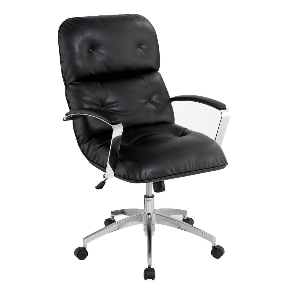 Grey Tufted Leatherette Office Chair S242