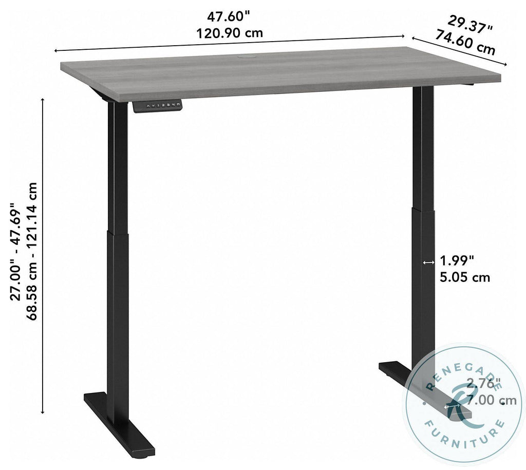 Electric Height Adjustable Standing Desk in Platinum Gray with Black Base Q827834