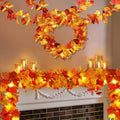 Maple Leaves Garland with Lights A79537