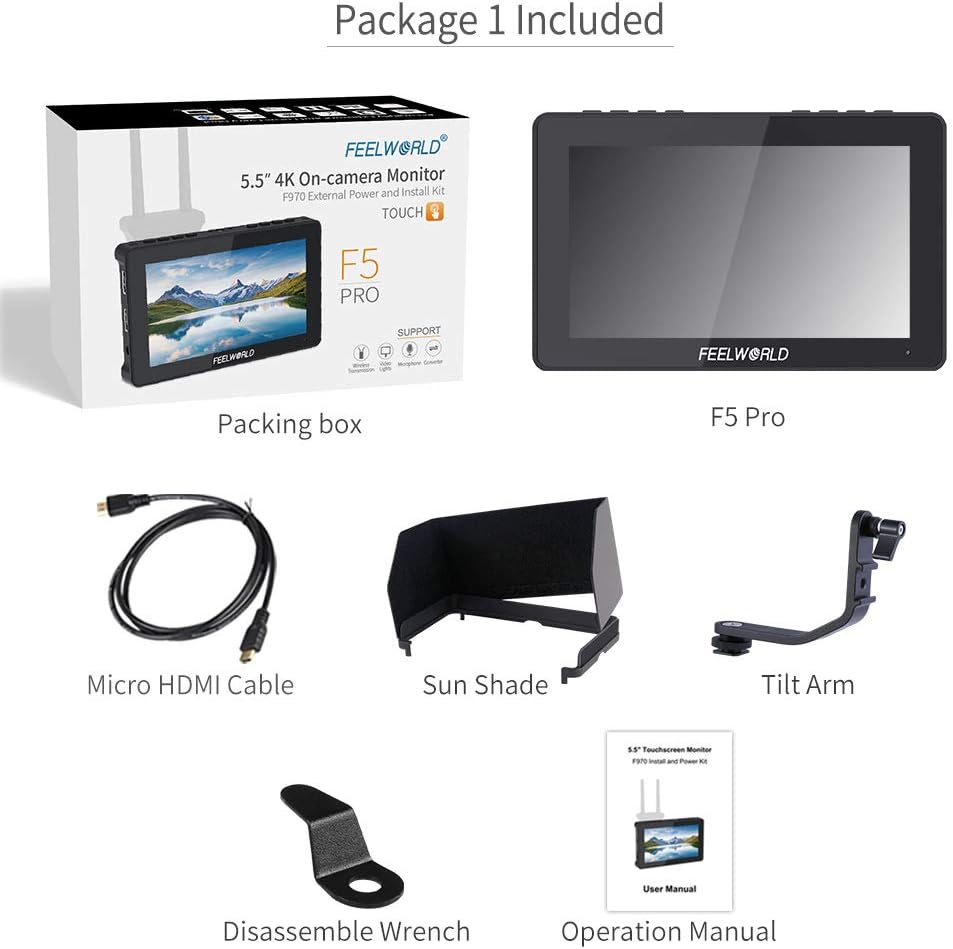 5.5 Inch Touch Screen DSLR Camera Field Monitor with 4K HDMI Input Output M9289