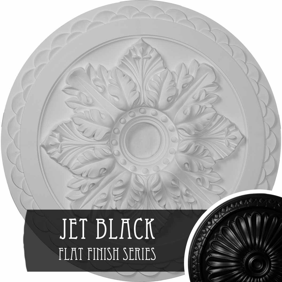 Bordeaux Deluxe Ceiling Medallion, Hand-Painted Jet Black D964