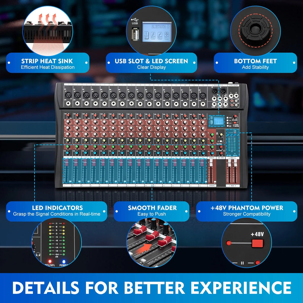 16 Channel Bluetooth Digital Sound Mixer S7669