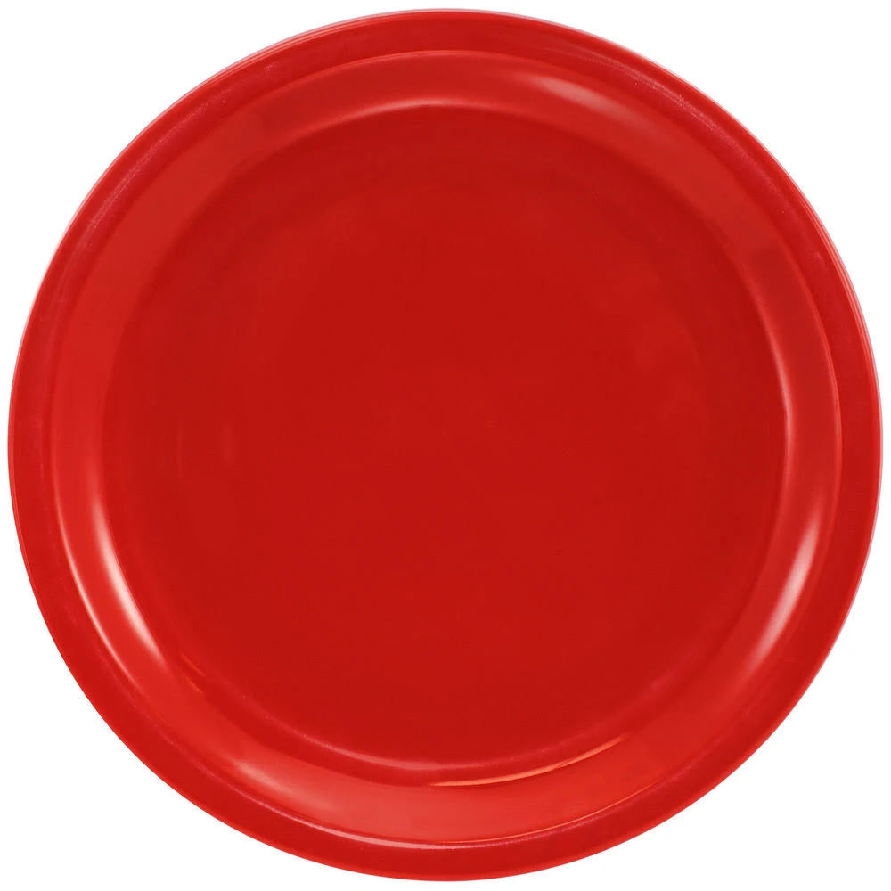 Ceramic Round Plate, Crimson Red K3689