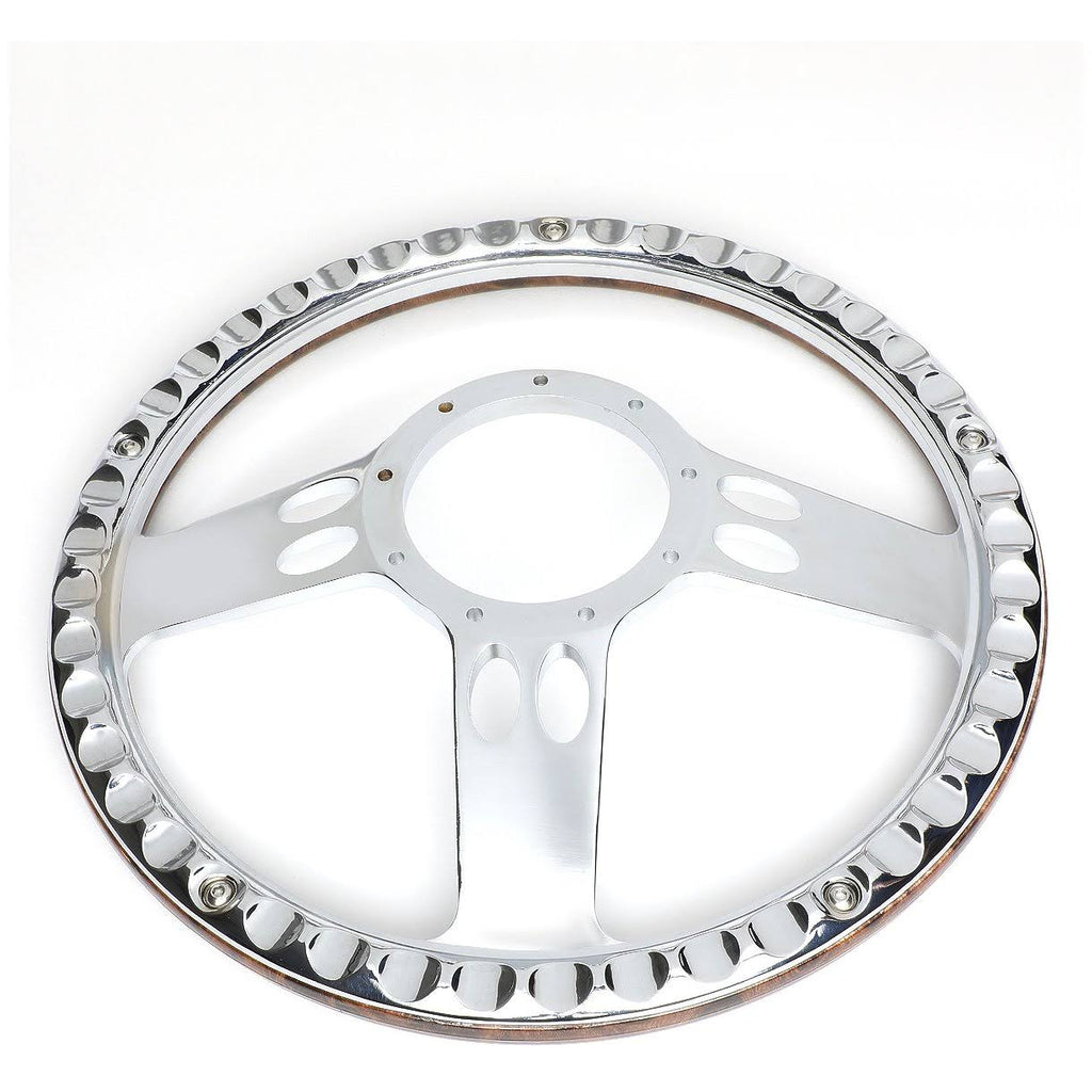 Billet Aluminum Wood Grain 9-Bolt Steering Wheel U147