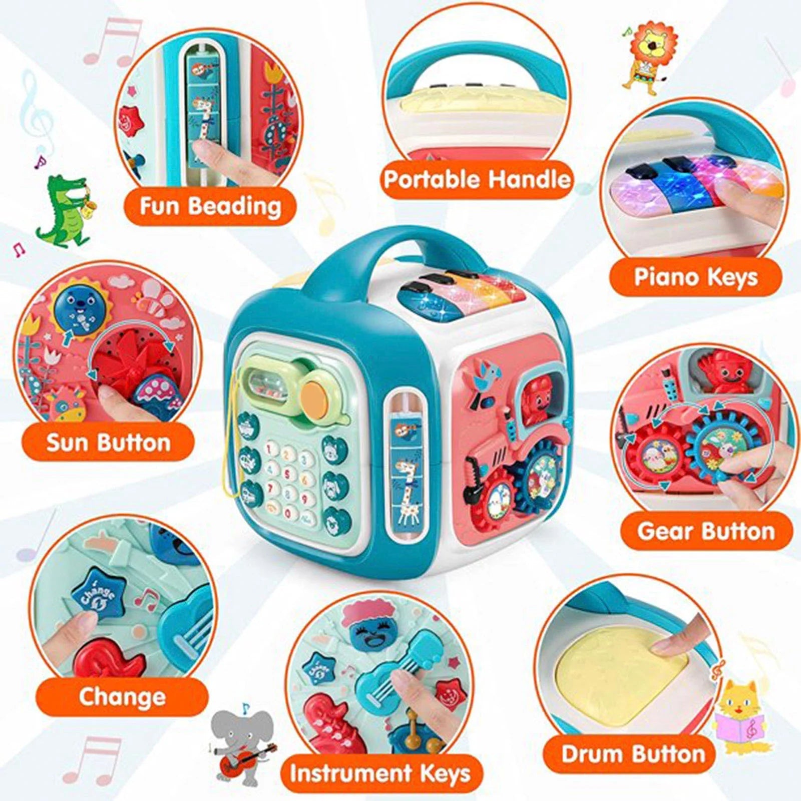 Baby Activity Cube Musical Learning Toy I758870