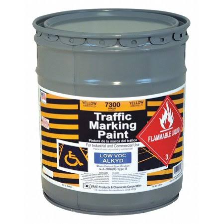 Yellow Alkyd Solvent-Base Traffic Zone Marking Paint, 18.9 L O6258