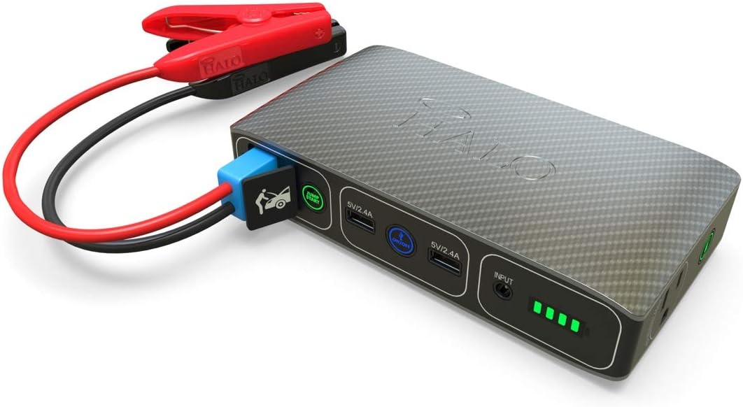 Grey Portable Phone Laptop Charger Car Jump Starter with AC Outlet, Pack of 2 E105
