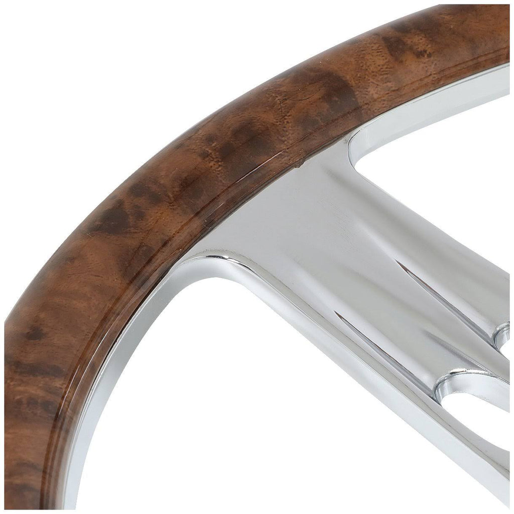 Billet Aluminum Wood Grain 9-Bolt Steering Wheel U147