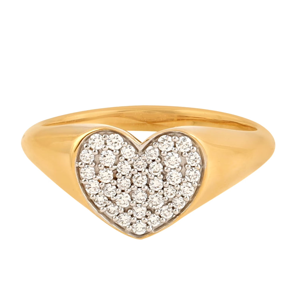 Yellow Gold Plated 925 Silver CZ Diamond Heart Promise Ring U77948