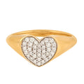 Yellow Gold Plated 925 Silver CZ Diamond Heart Promise Ring U77948