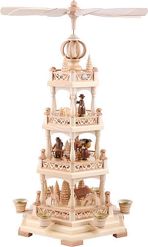 Natural 3-tier Christmas Pyramid, Height 58 cm E378973