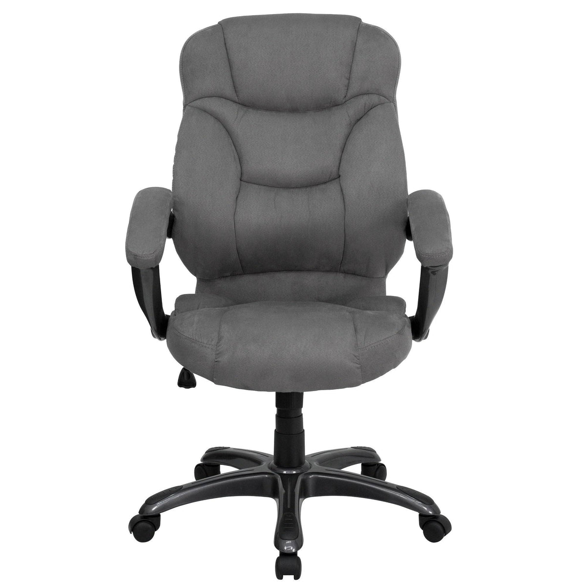 Gray High Back Contemporary Executive Swivel Ergonomic Office Chair with Arms B62862