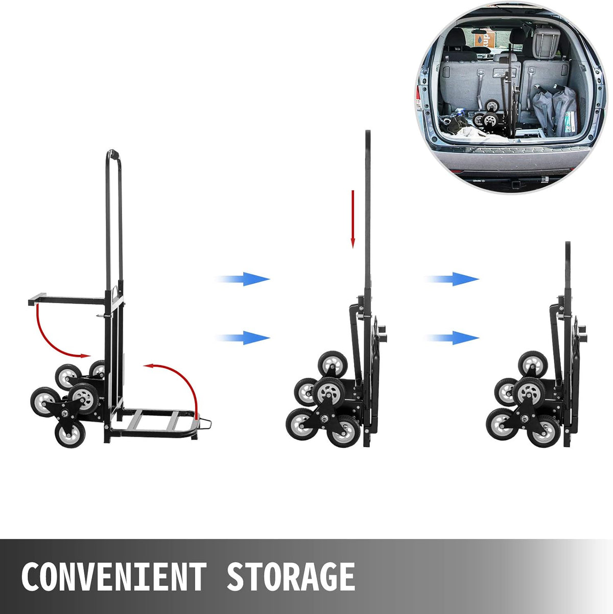Portable Folding Stair Climber Hand Truck with 6 Wheels W518148