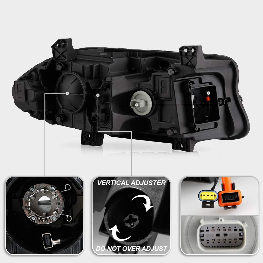 LED DRL Projector Headlights Headlamps Assembly Pair C889515